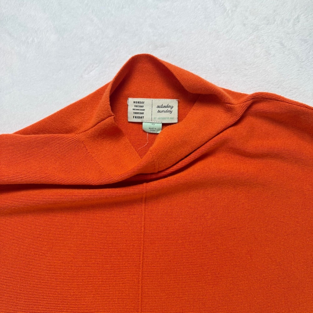 Anthropologie Saturday Sunday Orange Mock Neck Dolman Sleeve Sweater XS - Picture 3 of 3